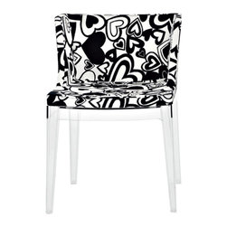 Kartell - Kartell Mademoiselle Arm Chair, Moschino Black Hearts, Frame: Transparent - Armchairs And Accent Chairs