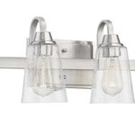 Craftmade - Grace 4-Light Bathroom Vanity Light in Brushed Polished Nickel - This 4-light bathroom vanity light from Craftmade is a part of the Grace collection and comes in a brushed polished nickel finish. It measures 28" wide x 8" high. Uses four standard dimmable bulbs. This light would look best in a bathroom. For indoor use.  This light requires 4 , . Watt Bulbs (Not Included) UL Certified.