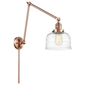 Innovations Bell 1-Light Swing Arm With Switch 238-AC-G713, Antique Copper