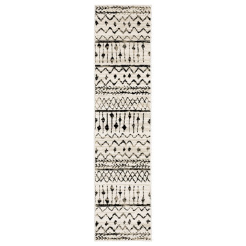 Oriental Weavers Sphinx Georgia 8826E Moroccan Rug, Ivory/ Black, 1'10"x7'6"
