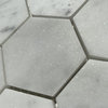 Carrara White Marble 2" Hexagon Mosaic Tile Venato Carrera Honed, 1 sheet