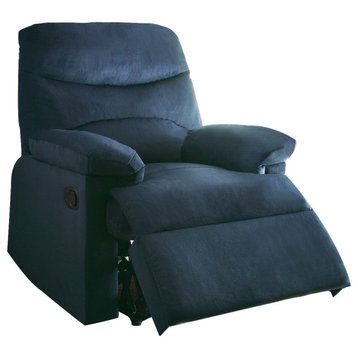 Motion Recliner, Blue Woven Fabric