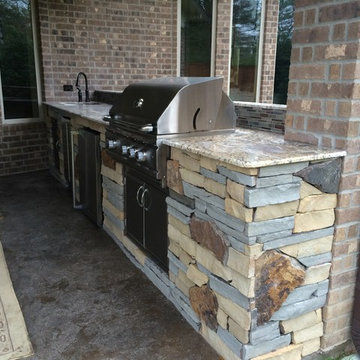 Houston Outdoor Kitchen With Unique Mix of Stone