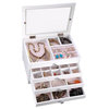Jewelry Box Storage Organizer 4 Layer with Drawers for Rings Earrings Necklace