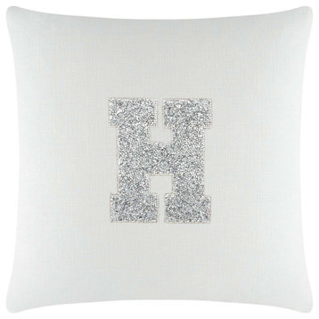 Sparkles Home Luminous Rhinestone Monogram Pillow, 20", White
