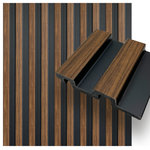 CONCORD WALLCOVERINGS - Waterproof Slat Panel, Walnut Craft, Sample - SAMPLE: For display purposes only.