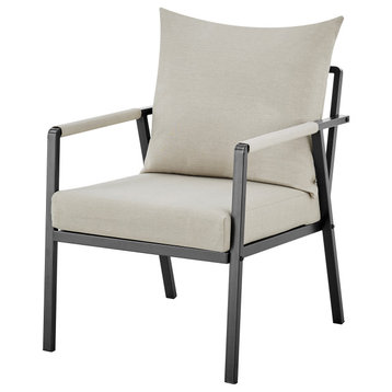 Rivano Outdoor Accent Arm Chair, Coastal Taupe, Accent Chair