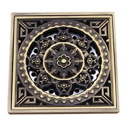 Bathroom Accessory Antique Brass Finish Solid Brass Floor Drain FD007 - Bathroom Accessories