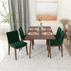Drew Modern Solid Wood Walnut Kitchen & Dining Room Table and Chairs for 4