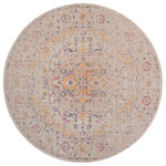 Amer Rugs - Eternal Solidad Area Rug, Ivory, 6'7"x6'7"R, Oriental - Traditional designs developed to bring old world charm to your home or office. Flaunting deep, rich color palettes, this rug is versatile enough to easily fit into a traditional or transitional home. Featuring a vintage, weathered look and a super low pile, you'll love both its design and craftsmanship. Power-loomed in Turkey from 100% polypropylene, this rug is super durable and low-maintenance.