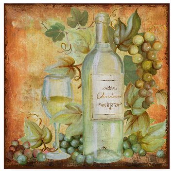 Art Licensing Studio 'Grapevine And Wine White' Canvas Art