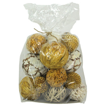 Bag of Natural Dried Gold Floral Balls Home Decor Decorative Orbs Vase Filler
