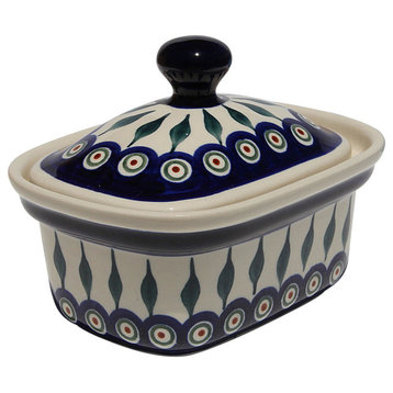 Polish Pottery Butter Tub, Pattern Number: 56