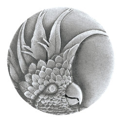 Inviting Home Inc. - Large Cockatoo Knobs, Left, Antique-Style Pewter - Cabinet And Drawer Knobs