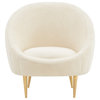 Safavieh Couture Razia Channel Tufted Tub Chair, Ivory