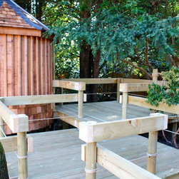 Treehouse with turrets, mezzanines and outside decks - Garden Playhouses