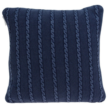 Parkland Collection Danza Transitional Blue Pillow Cover With Poly Insert