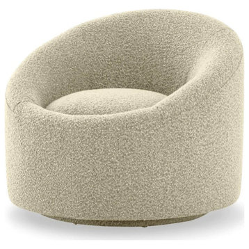 Milana Glam Beige Fabric Accent Chair