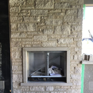 Limestone Fireplace
