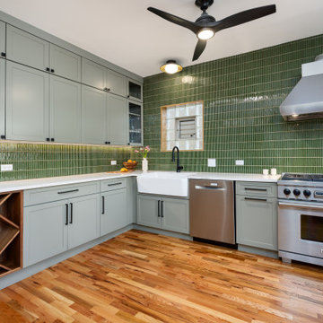 Winnemac Kitchen Remodel: Serene Green Interior