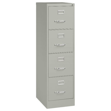 Pemberly Row 4-Drawer Contemporary Metal Vertical File Cabinet in Light Gray