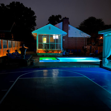 Pool, Basketball Court, and Retaining Wall in Silver Spring, MD