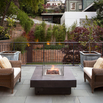 Blue Stone Patio and Electric Firepit