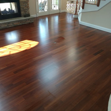 Brazilian Cherry hardwood floor refinishing