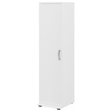 Universal Narrow Clothing Storage Cabinet in White - Engineered Wood