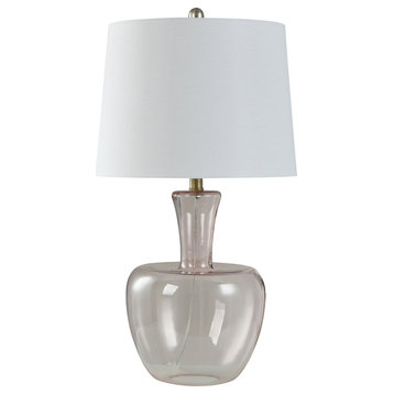 StyleCraft Glass Table Lamp With Pink Finish L211455DS