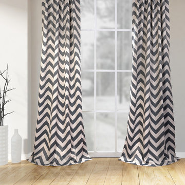 Fez Grey & Tan Blackout Room Darkening Curtain