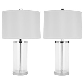 Safavieh Jeanie 25" Glass Cylinder Lamps, Set of 2