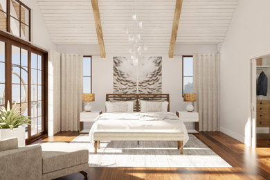 Bedroom - contemporary bedroom idea in Montreal