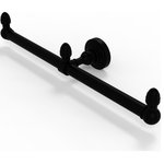 Allied Brass - Waverly Place 2 Arm Guest Towel Holder, Matte Black - This elegant wall mount towel holder adds style and convenience to any bathroom decor. The towel holder features two arms to keep a pair of hand towels easily accessible in reach of the sink. Ideally sized for hand towels and washcloths, the towel holder attaches securely to any wall and complements any bathroom decor ranging from modern to traditional, and all styles in between. Made from high quality solid brass materials and provided with a lifetime designer finish, this beautiful towel holder is extremely attractive yet highly functional. The guest towel holder comes with the 12 inch bar, a wall bracket with finial, two matching end finials, plus the hardware necessary to install the holder.