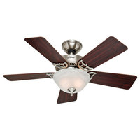 Hunter Kensington Large Room Ceiling Fan With Light, Brushed Nickel