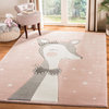Safavieh Carousel Kids Area Rug, CRK191, Pink and Ivory, 5'3"x5'3" Square