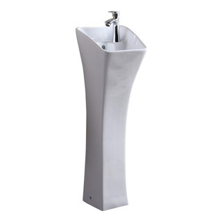Fresca Messina 16 White Pedestal Sink W Medicine Cabinet - Modern Bathroom Vanity