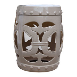 Interlaced Garden Stool Taupe - Accent And Garden Stools