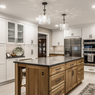 Transitional Carmel Kitchen Remodel | White Oak & Quartz