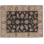 Bareens Designer Rugs - Oriental Ziegler Steadman Grey Ivory Hand-Knotted Wool Rug - 2'0'' x 2'11'' - Enhance the ambiance of your home with this magnificent Persian-influenced Turkish hand-knotted rug made by skilled artisans capable of creating the most exceptional vegetable dyes and hand-spun wool. This exquisite handmade rug is a one-of-a-kind Peshawar Kafkaz, otherwise identified as Chobi, Chobi Peshawar, Oushak, or Ziegler rug. These handmade rugs are crafted in Pakistan utilizing superior-quality wool imported from Australia, New Zealand, and Korea in two types of weaves: the Persian weave and the Mori weave. This rug is meticulously crafted by hand using the finest natural vegetable dyes extracted from local plants. The artisans use a blend of hand-spun local and fine merino wool, resulting in a rug with a compelling texture, higher lanolin content, and longer staple. The artisans occasionally incorporate natural or artificial silk into the pile to enhance specific motifs. The finished product is an awe-inspiring execution of flawless design and an understated palette that exudes elegance.