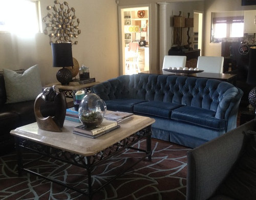 What Goes With Blue Velvet Sofa, What To Pair With Blue Velvet Sofa