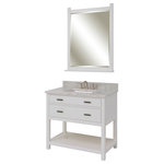 Sagehill Designs - Luke 36" Vanity With Open Shelf - The Luke Collection of fine bath furnishings from Sagehill Designs will help create a bath interior that is inspirational and functional. The clean design lines are casual and traditional, and the bureau style cabinet design features ample storage and a lower display shelf.  The collection is available in a variety of cabinet widths and two sizes of matching portrait mirrors. Vanity base only.  Top not included.  Faucet Not included.