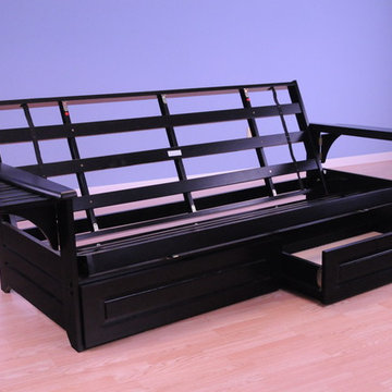 Phoenix Frame with Black Finish and Storage Drawers in Sofa Position