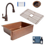 Sinkology - Adams 33" Farmhouse Copper Single Kitchen Sink, Canton Faucet and Strainer Drain - Sinkology and Pfister have partnered to create easy-to-buy kits designed for everyday, easy living. This kit features the classically beautiful Adams 33" single-bowl solid copper farmhouse kitchen sink and the charming Canton single-handle faucet with an easy-toggle, pull-down spray head. The Canton faucet is designed for quick use and one-handed operation while maintaining an understated elegance and beauty that pairs perfectly with Sinkology copper sinks. With the included optional deckplate, Sinkology and Pfister have made it easier than ever before to bring home the charm and everyday functionality of a farmhouse sink. This kit also includes a protective Sinkology bottom grid, Sinkology basket strainer drain and Copper Care IQ kit to complete your all-in-one solution. Sinkology backs all of its products with the Sinkology Everyday Promise, and all Pfister products come with the Pfister Pforever warranty that covers the finish and function for life.