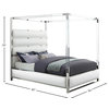 Encore Faux Leather Bed, White, Queen
