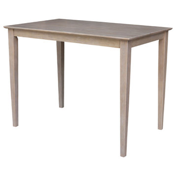 Solid Wood Top Table, Washed Gray Taupe, 36"ch High