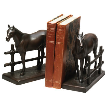 Horse W and  Fence Bookends