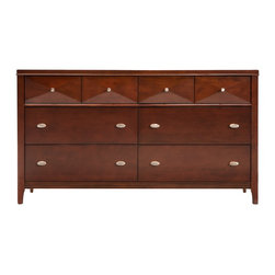 Shadow Contemporary 6-Drawer Bedroom Dresser - Dressers
