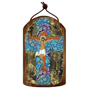 Icon Jesus Cross Wooden Ornament