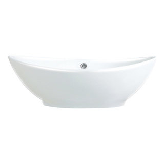 Fine Fixtures Modern Ceramic Oval Vessel Bathroom Sink with Overflow &  Reviews